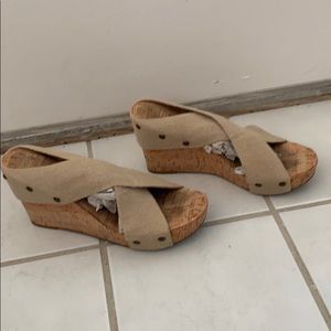 Size 7 cork wedge sandals